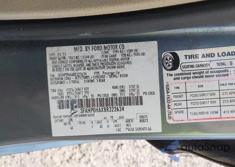2011 Ford Fusion Se z USA, uszkodzony, nr VIN 3FAHP0HAXBR322634